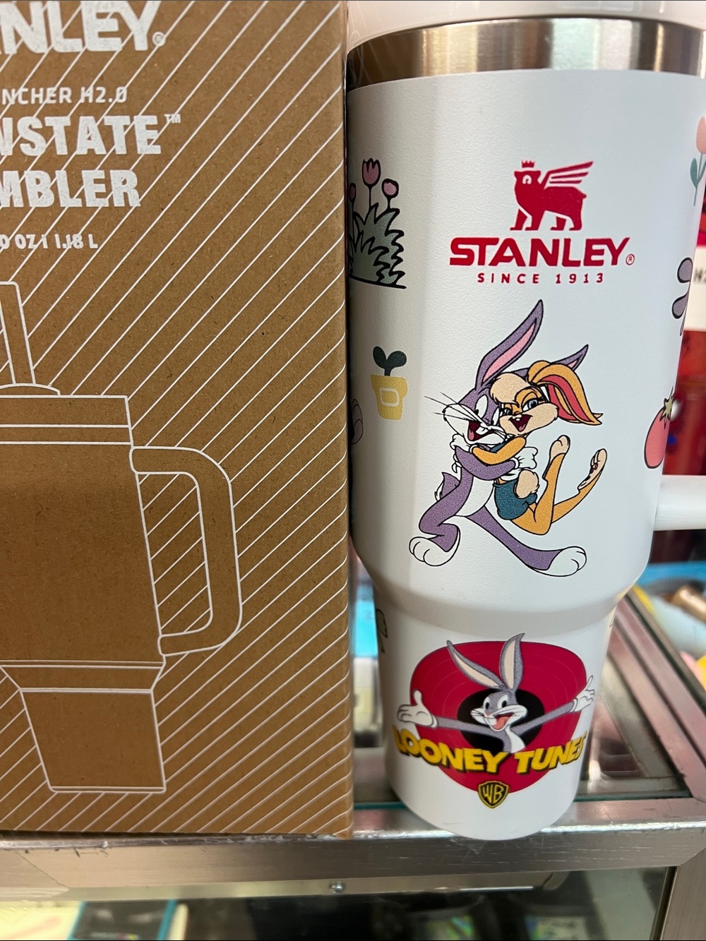 Stanley White Looney Tunes Travel Tumbler - Bugs Bunny Design